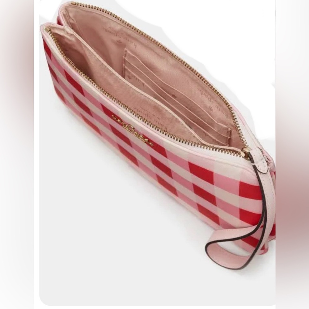 Kate Spade NEW YORK Red & Pnk Plaid Wristlet, NWOT, NEVER USED!!! Authentic - Picture 2 of 2